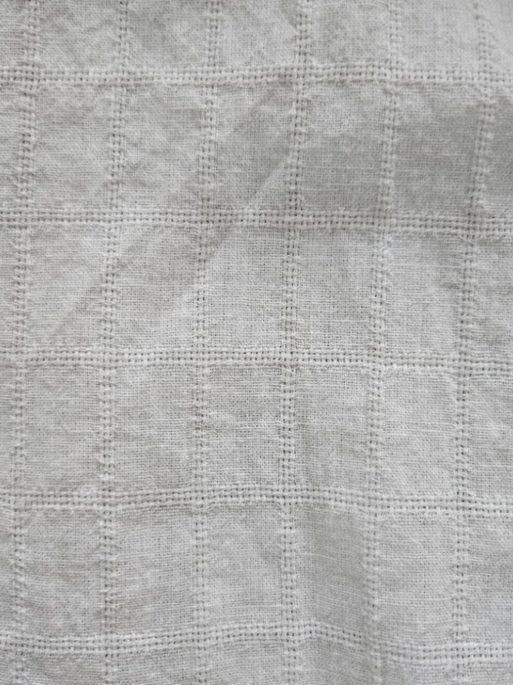 Men's White Linen Short Sleeve Shirt XXL plaid (by Weatherproof Vintage) - Picture 4 of 6